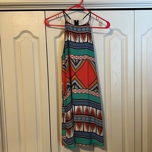 Everly Multicolored Dress with Zipper Back - Size Small